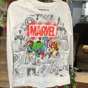 Marvel Kids White Long Sleeve Comic Shirt